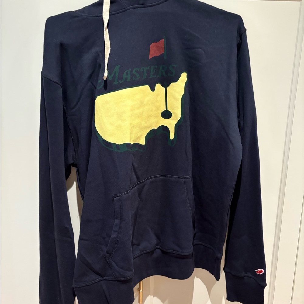 League Navy Hoodie with Cream Drawstring